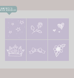 可爱卡通手绘星星、爱心、玫瑰花、皇冠等PS笔刷素材（GIF透明图片格式）