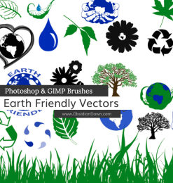 树叶、环保标志、绿叶、草地PS笔刷素材