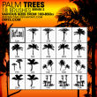 18种棕榈树、海边沙滩椰子树等大树剪影PS笔刷