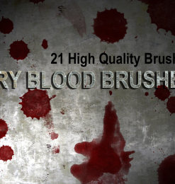 21种高清血迹、血液滴溅效果、流血图案PS笔刷素材