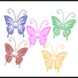 漂亮的七彩卡通蝴蝶图案Photoshop笔刷素材