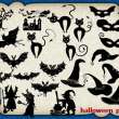 万圣节卡通蝙蝠、黑猫咪、巫师帽、巫婆等PS美图笔刷