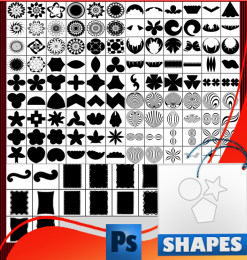 photoshop几何图像花纹图案自定义形状素材 .csh 下载