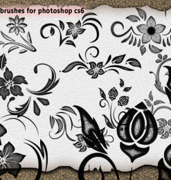 漂亮的植物花纹、鲜花花纹图案Photoshop印花笔刷素材