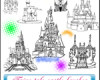 手绘迪士尼城堡、欧洲城堡线框PS笔刷下载