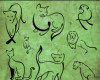12种创意猫科动物、狮子、猫咪涂鸦图案Photoshop笔刷素材