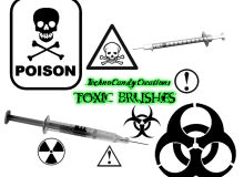 中毒标志、有毒标识图案、核污染、生化危机标识PS笔刷下载