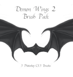 恶魔翅膀、蝙蝠羽翼Photoshop地狱魔鬼翅膀笔刷