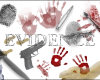 指纹、血手印、手枪、脚印、子弹、犯罪元素PS笔刷素材