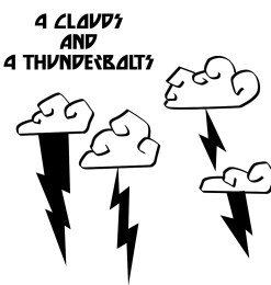 卡通闪电云朵图案PS笔刷素材