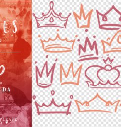 17种可爱的手绘卡通皇冠、王冠图案PS笔刷素材