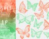 18种蝴蝶花纹、彩蝶图案PS笔刷素材