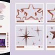 4种闪亮五角星图案、星星符号装饰PS笔刷素材免费下载
