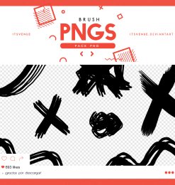 水彩笔、颜料刷子涂痕Photoshop笔刷素材（PNG图片格式）