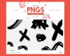 水彩笔、颜料刷子涂痕Photoshop笔刷素材（PNG图片格式）