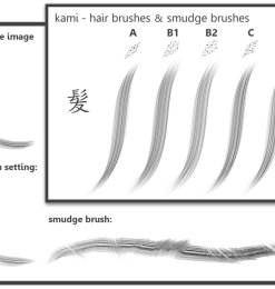 发丝、头发、毛发笔触GBR格式笔刷下载（GIMP笔刷素材）