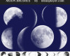 月球、月亮、满月、新月、上弦月PS笔刷