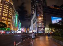 上海南京步行街道夜景照片  –  高清免费正版图片下载