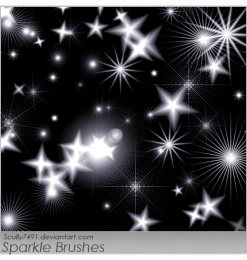 闪烁星星、星光、星辰装饰PS笔刷素材