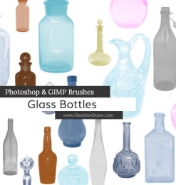 美丽的空瓶子、玻璃酒瓶PS笔刷素材下载