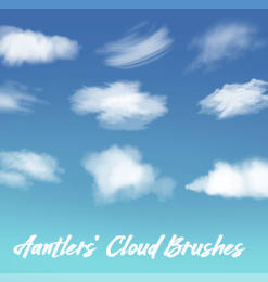 高级云彩、云朵绘画插画笔触PS笔刷下载