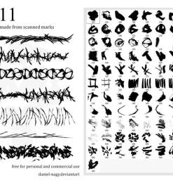 111种各种墨水笔触、水墨纹理效果PS笔刷素材