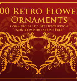 100种复古植物印花、花卉图案PS笔刷素材