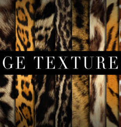 18种豹子、老虎等野生动物皮毛、皮肤纹理PS笔刷（JPG图片格式）