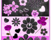 鲜花花朵图案、爱心泡泡素材PS笔刷下载