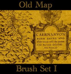 老旧地图风格、欧式地图元素PS笔刷素材