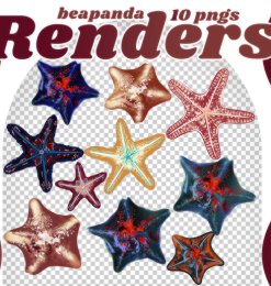 7彩海星图案PS笔刷素材（PNG图片格式）