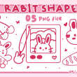 可爱小白兔卡通装扮PS笔刷（PNG图片格式）