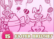 可爱兔子圣诞节卡通图案PS笔刷
