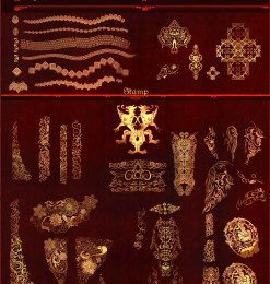 欧式贵族花纹成套设计PS笔刷素材