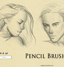 素描风格的铅笔笔触PS笔刷素材