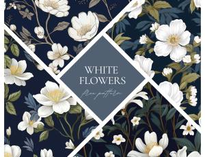 白色花卉笔刷
